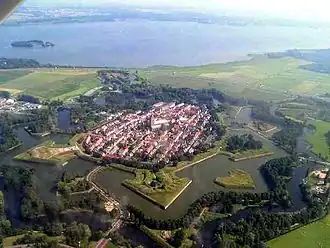 Vista aérea da cidade de Naarden
