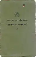 Capa de um passaporte Nansen emitido em Praga em 1930