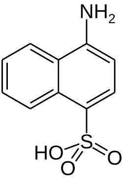 The structural formula for napthionic acid.
