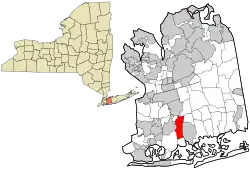 Localização no condado de Nassau