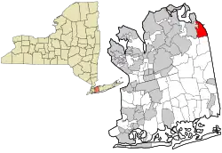 Localização no condado de Nassau