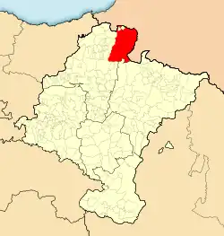 Localização do município de Baztan em Navarra