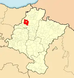 Localização do município de Larráun em Navarra