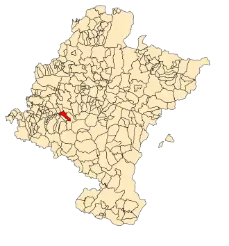 Localização de Aberin em Navarra