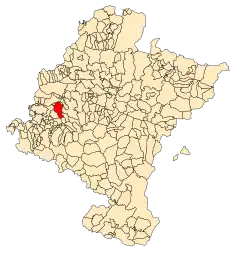 Localização do município de Allín em Navarra