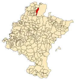 Localização do município de Bértiz-Arana em Navarra
