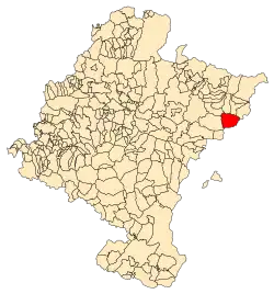Localização do município de Burgui em Navarra