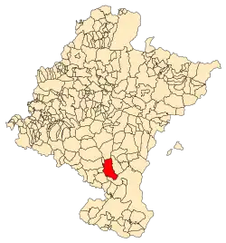 Localização do município de Caparroso em Navarra