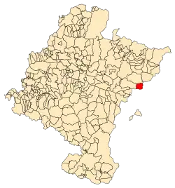 Localização do município de Castillonuevo em Navarra