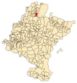 Localização do município de Donamaría em Navarra