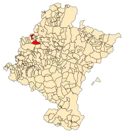 Localização do município de Ergoiena em Navarra