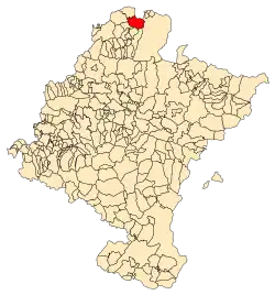 Localização do município de Echalar em Navarra