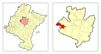 Localização de Echauri na Cuenca de Pamplona e em Navarra