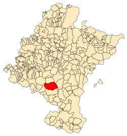 Localização do município de Falces em Navarra