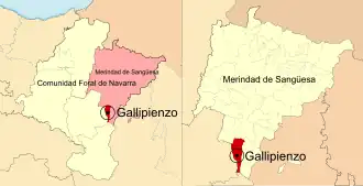 Localização do município de Gallipienzo em Navarra