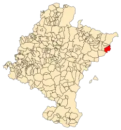 Localização do município de Garde em Navarra