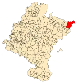 Localização do município de Isaba em Navarra