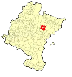Localização do município de Lónguida em Navarra