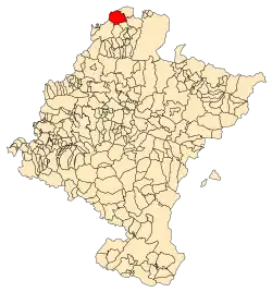 Localização do município de Lesaca em Navarra