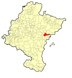 Localização do município de Liédena em Navarra