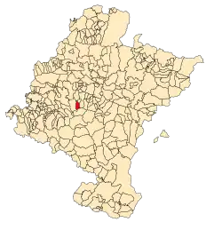 Localização do município de Mañeru em Navarra