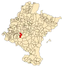 Localização do município de Oteiza em Navarra