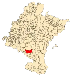 Localização do município de Peralta (Navarra) em Navarra