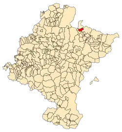 Localização do município de Roncesvales em Navarra