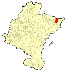 Localização do município de Uztárroz em Navarra