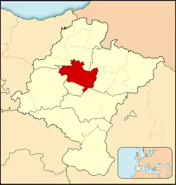 Localização da Cuenca de Pamplona em Navarra