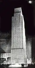 Edifício Daily News, representado por Hugh Ferriss