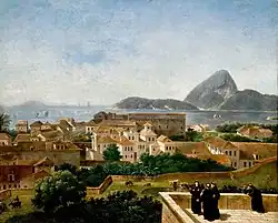 Nicolas-Antoine Taunay: Vista do Morro de Santo Antônio, óleo sobre tela, 1816