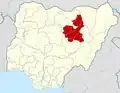 Mapa da Nigéria destacando do estado Bauchi