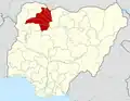 Mapa da Nigéria destacando o estado Zamfara