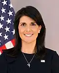 Nikki Haley foi a 29ª Embaixadora dos Estados Unidos nas Nações Unidas e 116ª Governadora da Carolina do Sul.