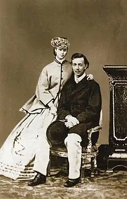 Maria com o seu primeiro noivo, Nicolau Alexandrovich, filho do czar Alexandre II