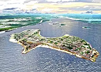 Vista aérea da cidade de Nhamundá.