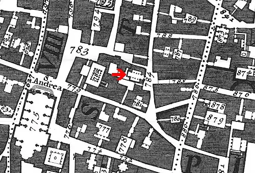 Santa Maria no Mapa de Nolli (1748), no nº 784.