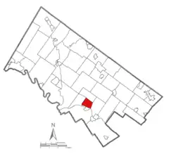 Localização no condado de Montgomery