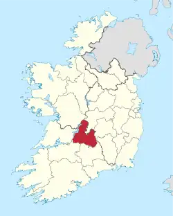 Localização do Condado de Tipperary do Norte na Irlanda