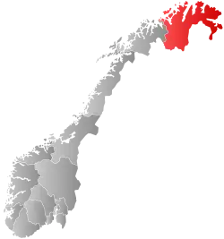 Localização de Finnmark na Noruega