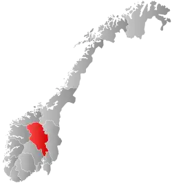 Localização de Oppland na Noruega