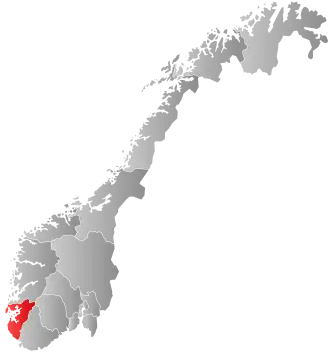 Localização de Rogaland na Noruega