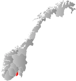 Localização de Vestfold na Noruega