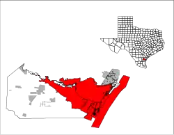 Localização no condado de Nueces
