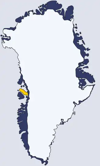 Localização da Península de Nuussuaq, Gronelândia