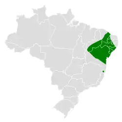 Distribuição do bacurauzinho-da-caatinga