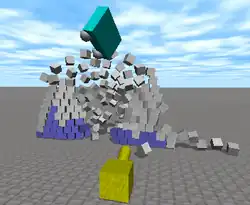 Uma colisão com muitos objetos