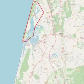 Localização do Canal de Ovar (a vermelho).