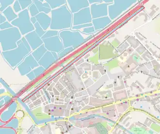 Localização do Canal de São Roque (a vermelho).